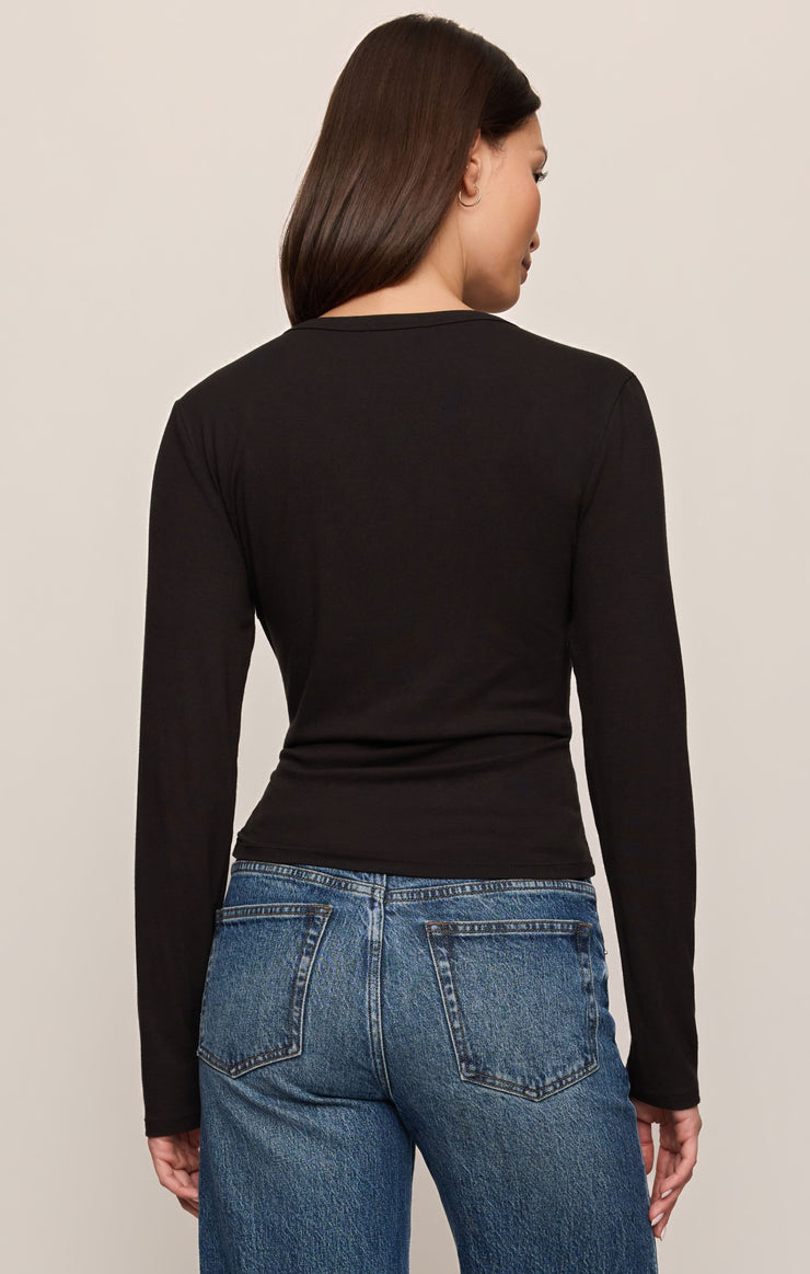 Tops Second Skin Crew Long Sleeve Tee Black