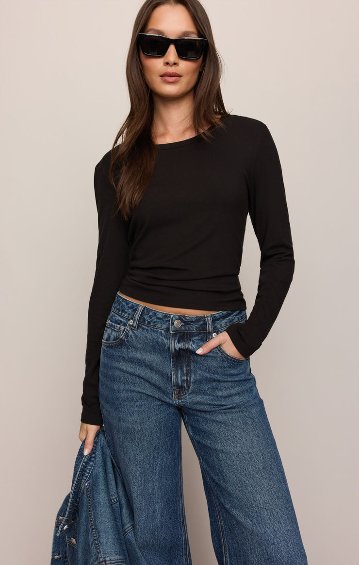 Tops Second Skin Crew Long Sleeve Tee Black
