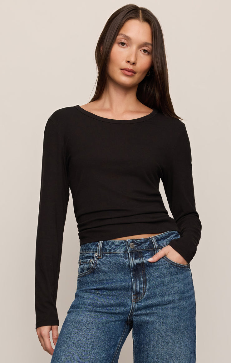 Tops Second Skin Crew Long Sleeve Tee Black