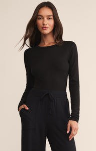 TopsSecond Skin Crew Long Sleeve Top Black
