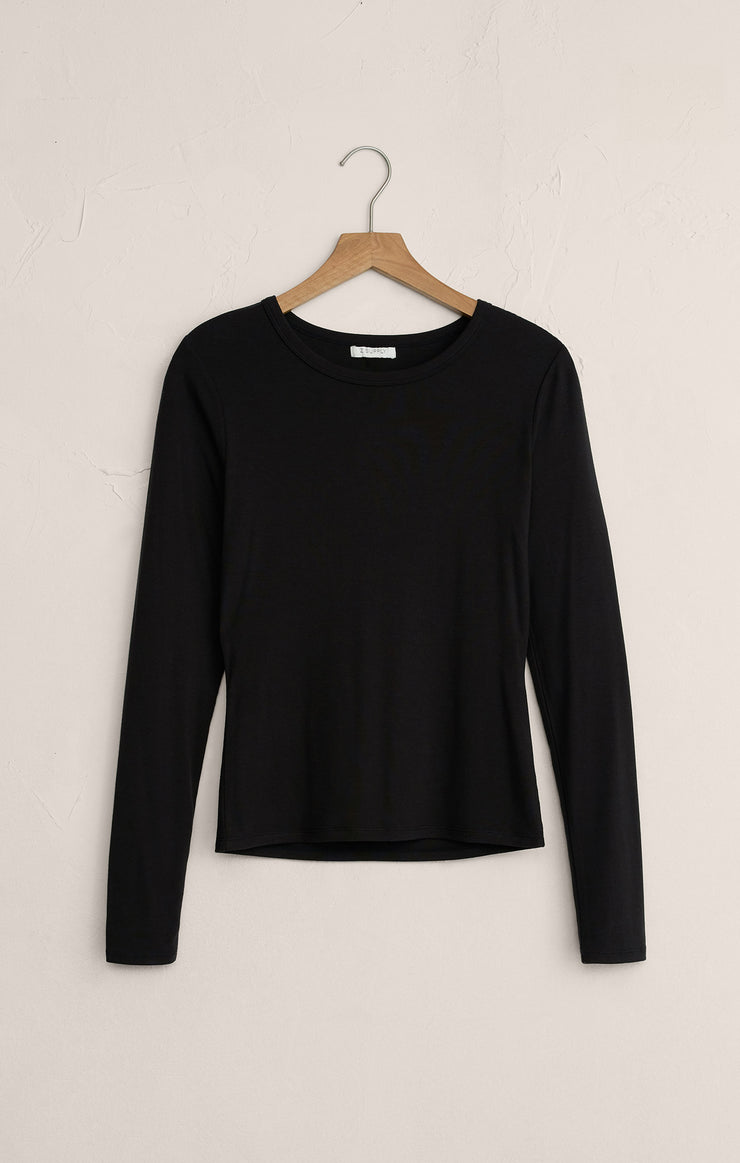 Tops Second Skin Crew Long Sleeve Top Black
