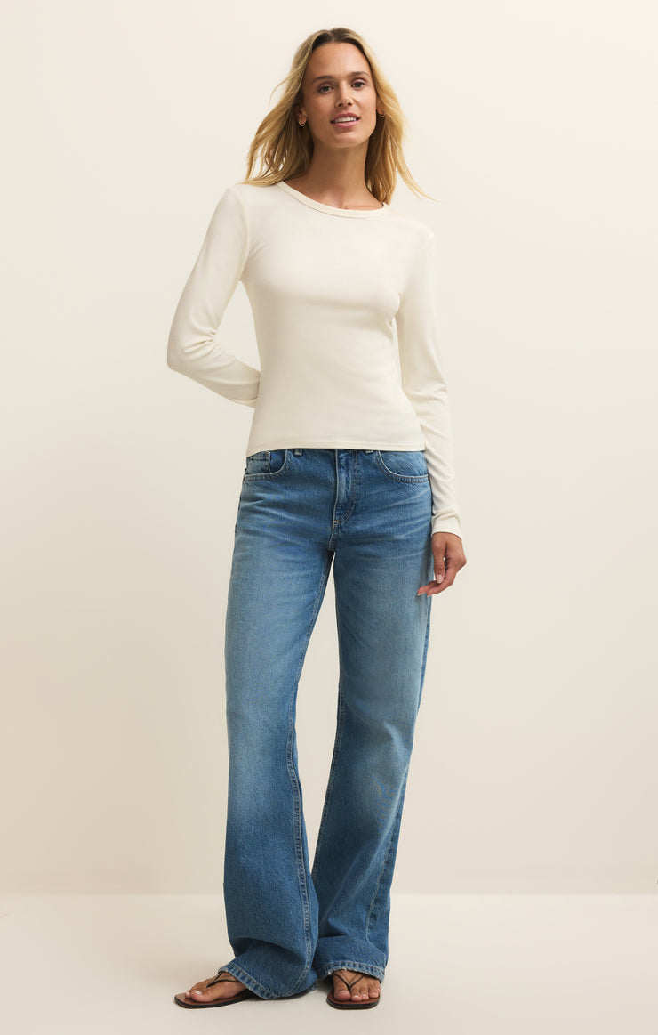 Tops Second Skin Crew Long Sleeve Top Cloud