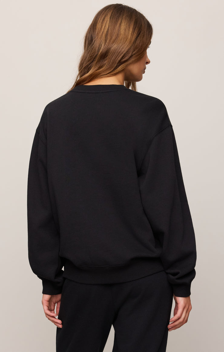 Tops Classic Boyfriend Sweatshirt Black