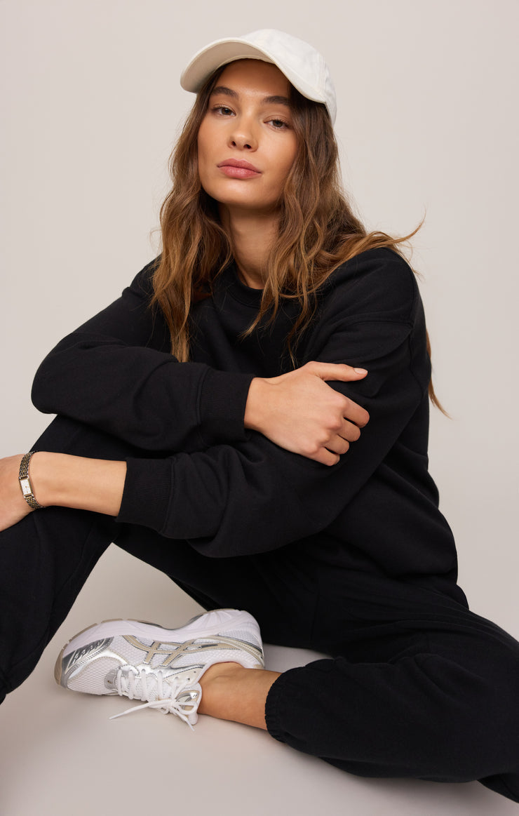 Tops Classic Boyfriend Sweatshirt Black