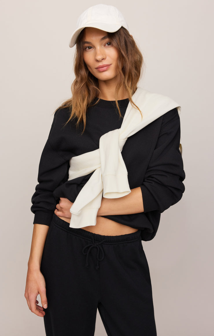 Tops Classic Boyfriend Sweatshirt Black