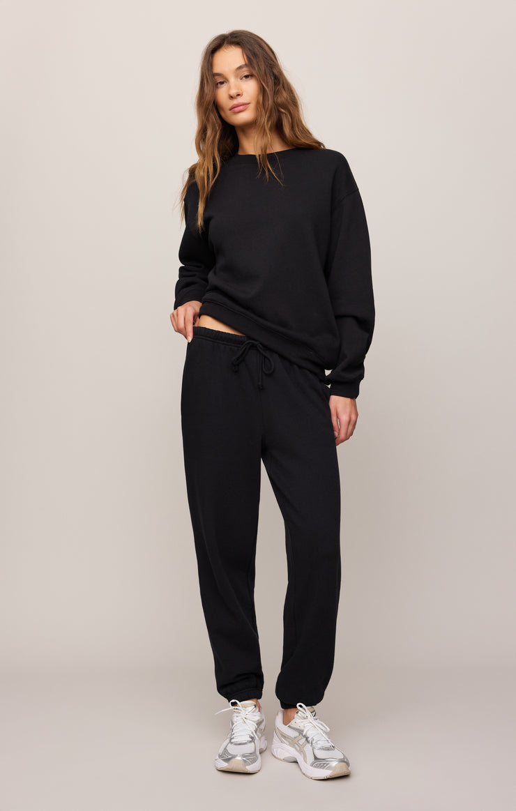 Tops Classic Boyfriend Sweatshirt Black