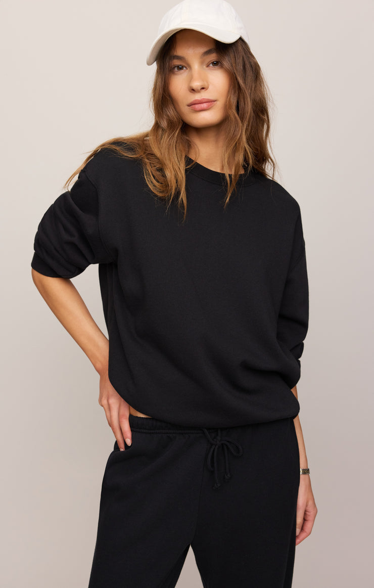 Tops Classic Boyfriend Sweatshirt Black