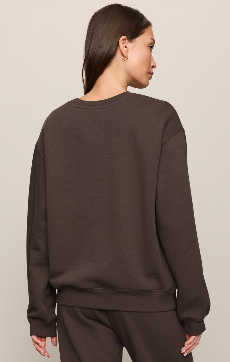 Tops Classic Boyfriend Sweatshirt Cocoa Bean