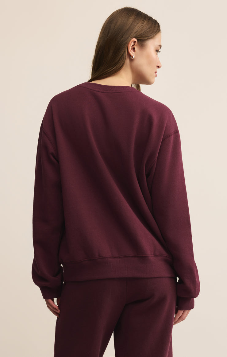 Tops Classic Boyfriend Sweatshirt Merlot
