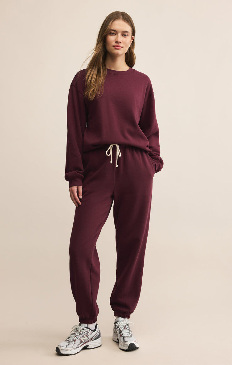 Tops Classic Boyfriend Sweatshirt Merlot
