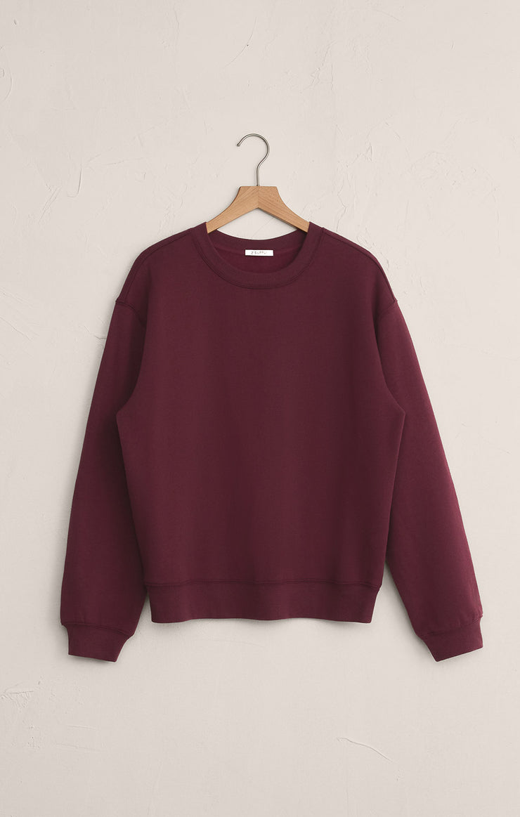 Tops Classic Boyfriend Sweatshirt Merlot