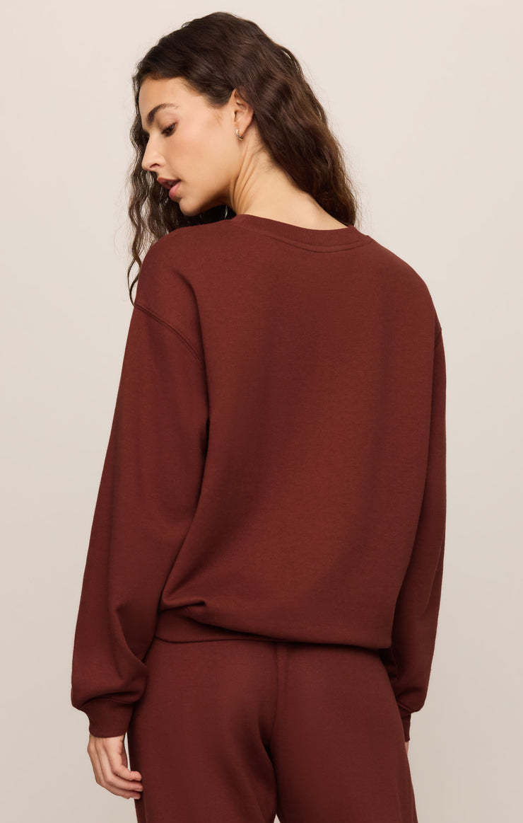 Tops Classic Boyfriend Sweatshirt Velvet Rouge