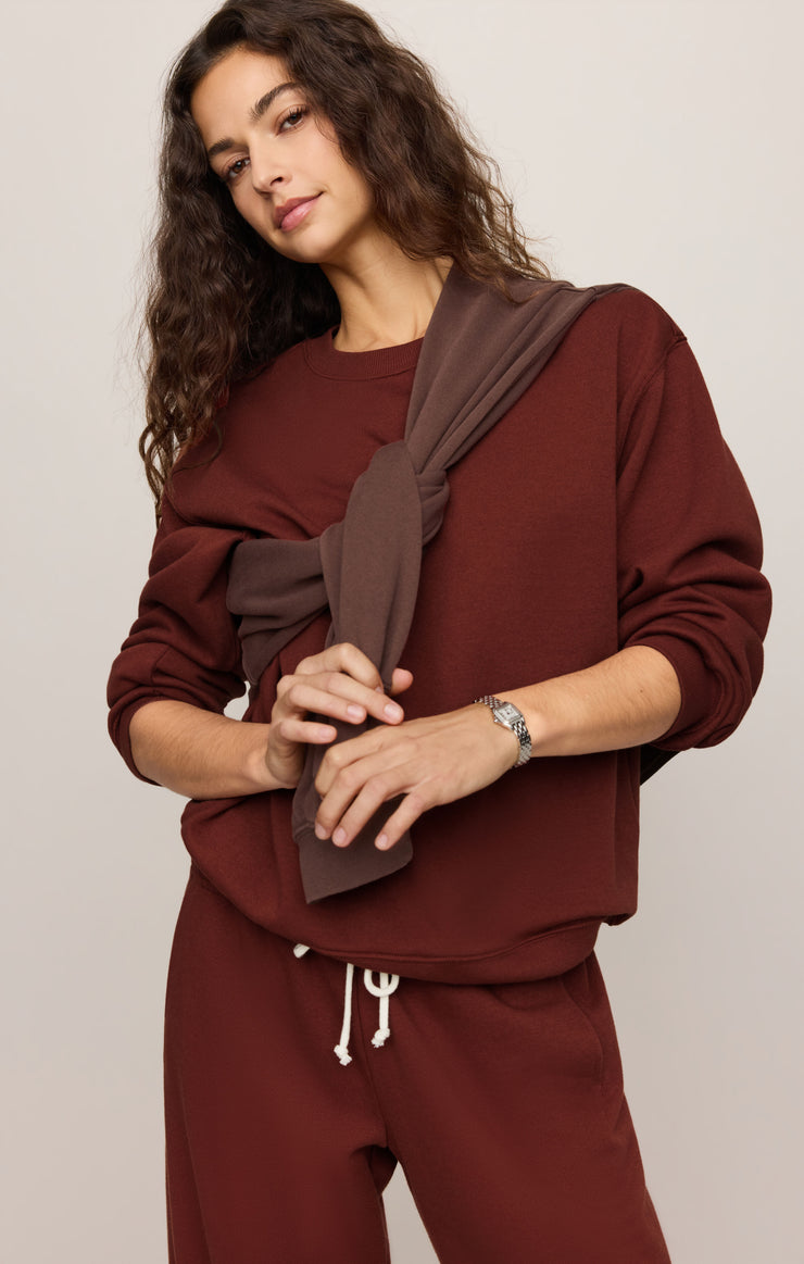 Tops Classic Boyfriend Sweatshirt Velvet Rouge
