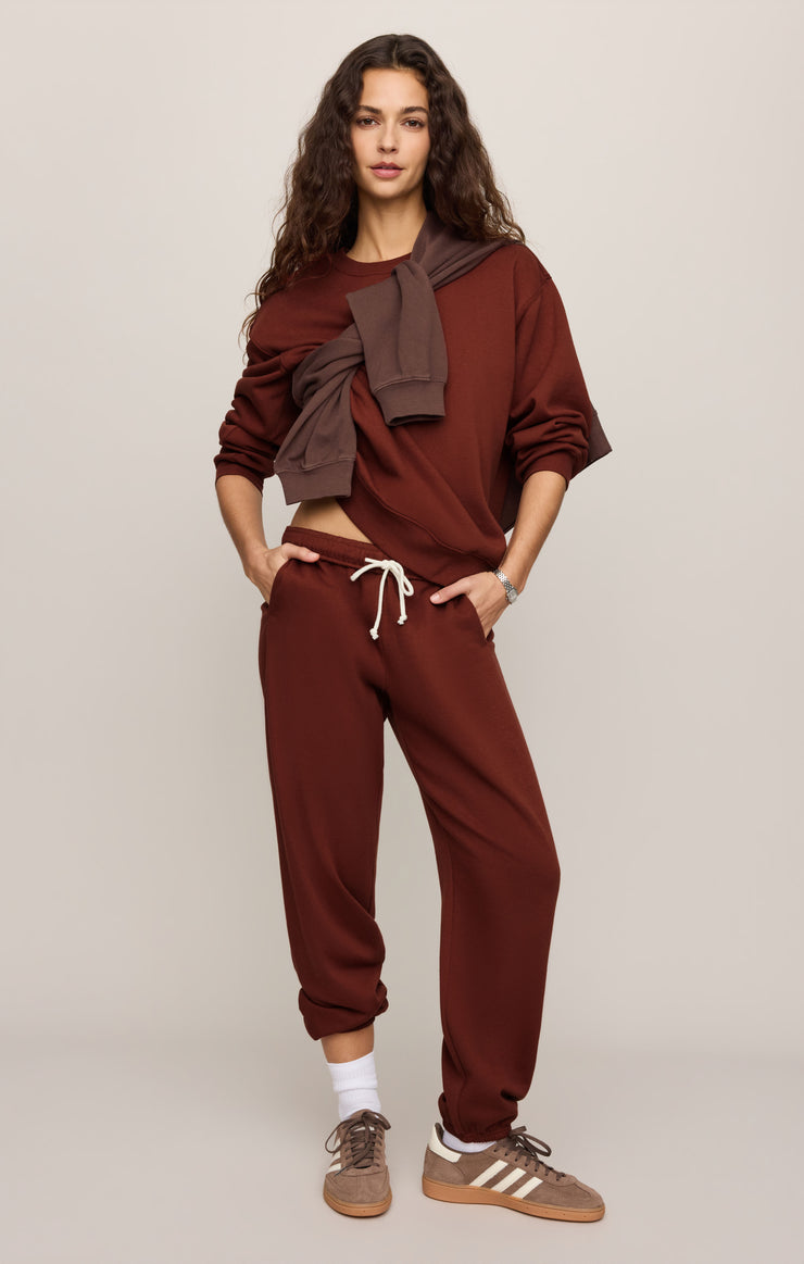 Tops Classic Boyfriend Sweatshirt Velvet Rouge