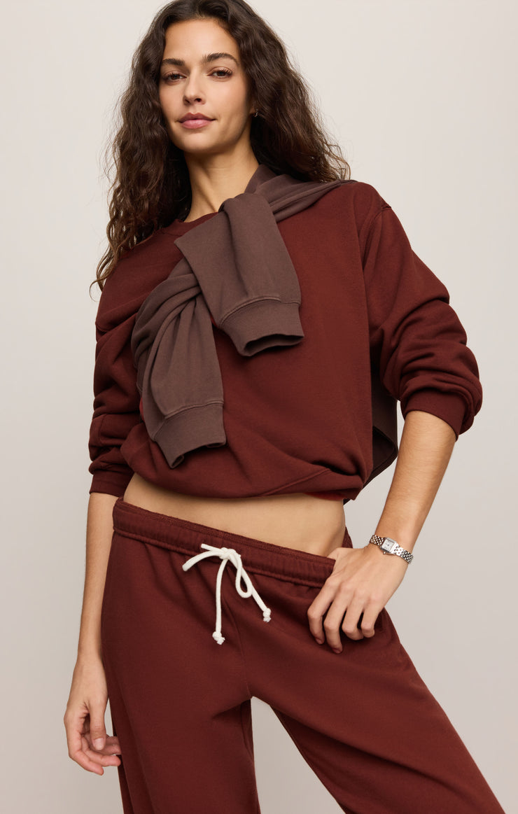 Tops Classic Boyfriend Sweatshirt Velvet Rouge