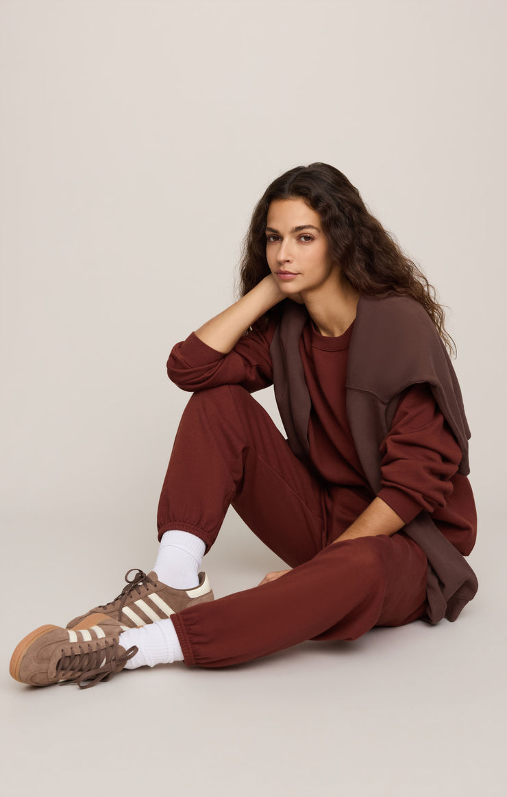 Tops Classic Boyfriend Sweatshirt Velvet Rouge