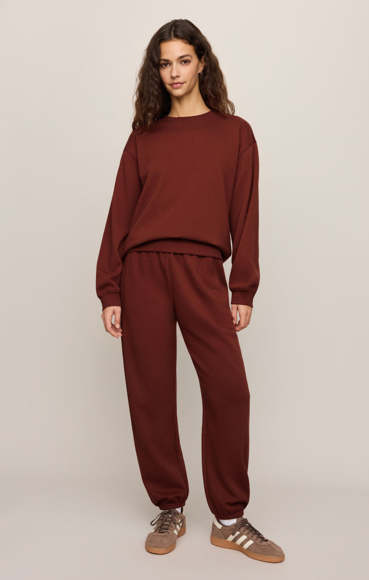 Tops Classic Boyfriend Sweatshirt Velvet Rouge
