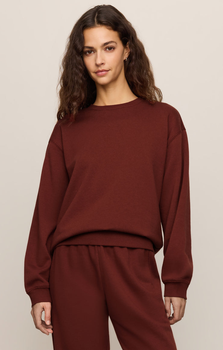 Tops Classic Boyfriend Sweatshirt Velvet Rouge