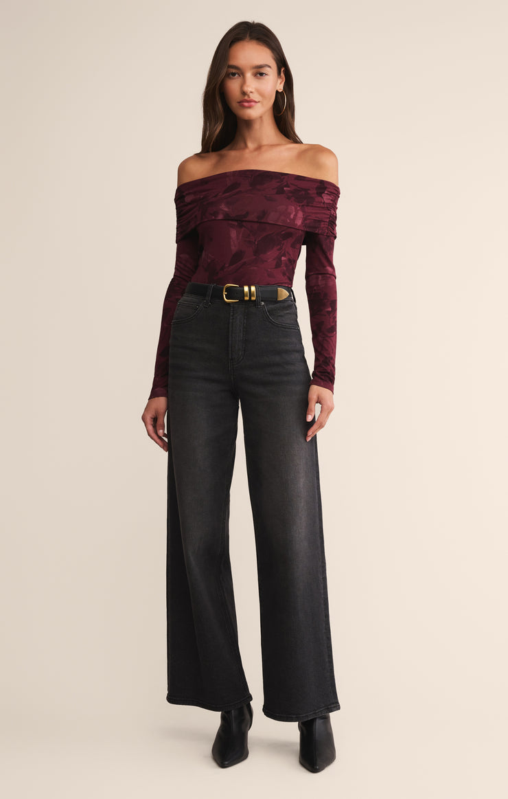 Tops Still The One Printed Bodysuit Merlot