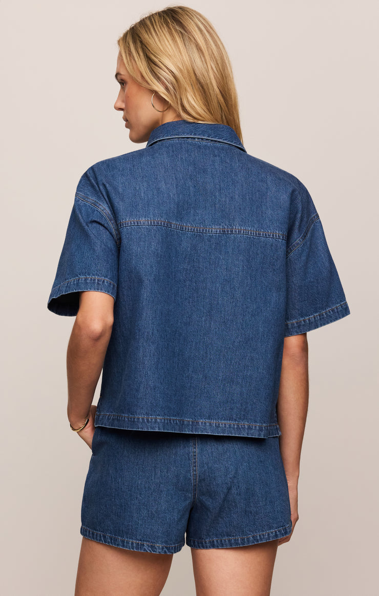 Tops Everyday Denim Button Up Deep Water