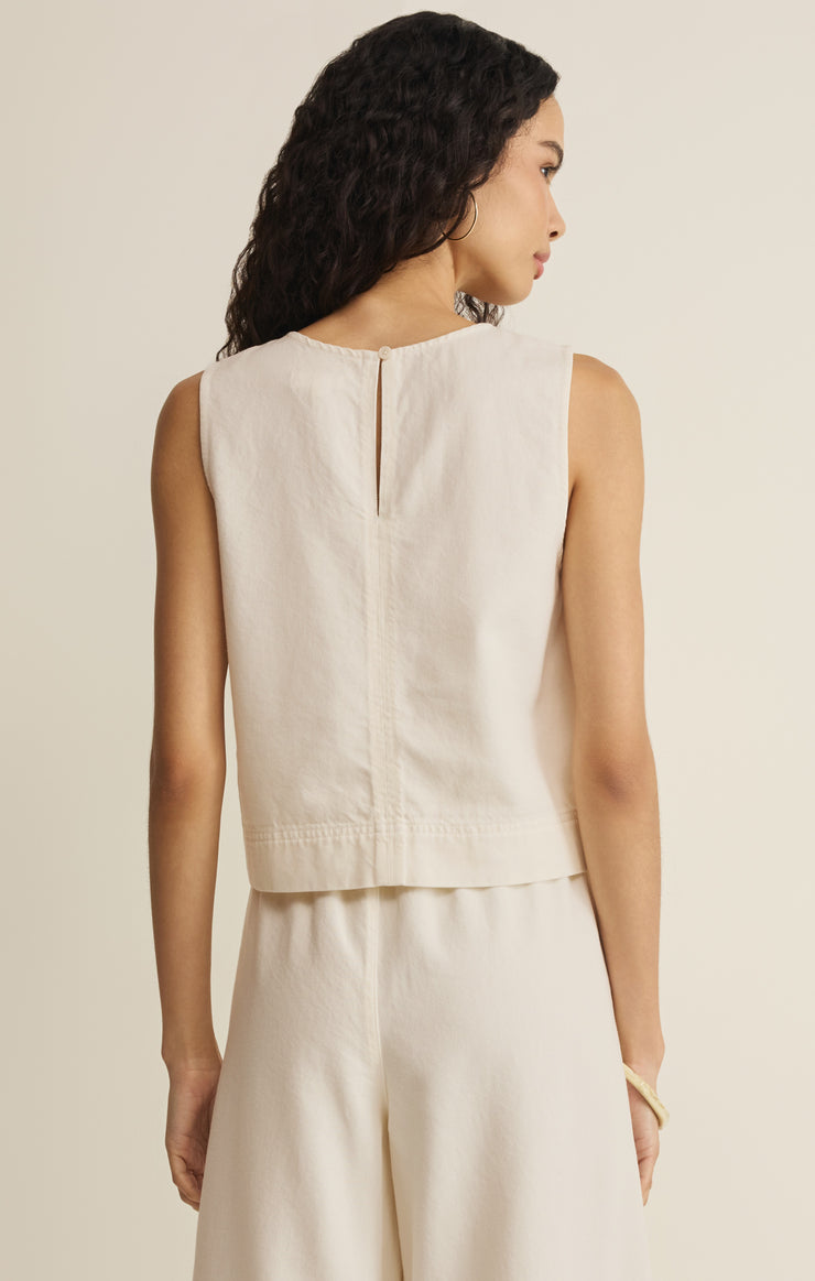 Tops Sun Seeker Twill Cropped Tank Cloud