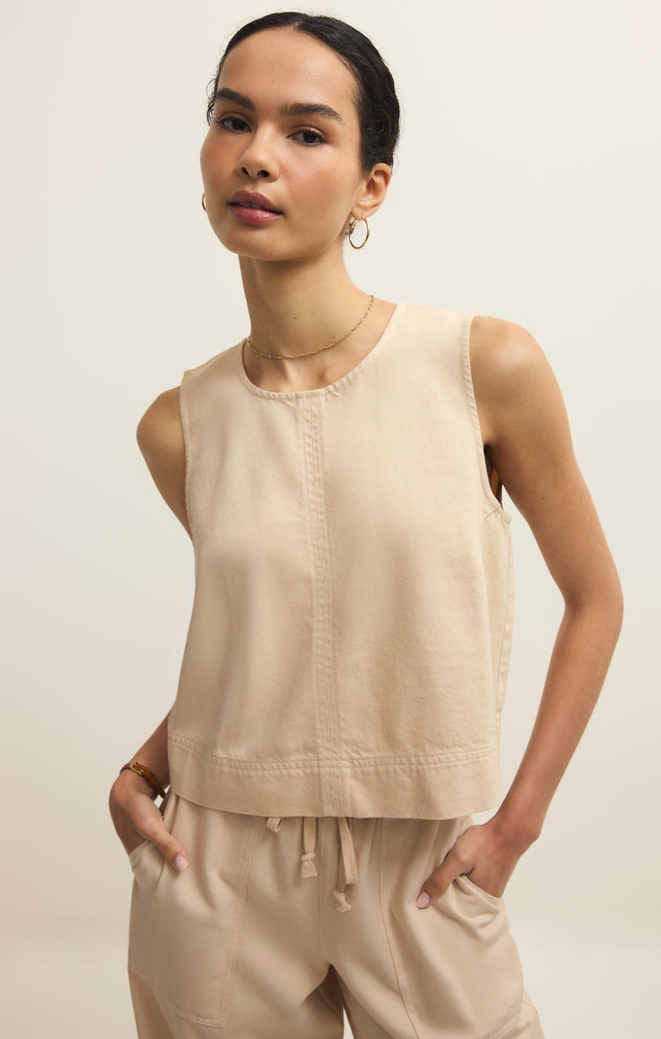 Tops Sun Seeker Twill Tank Parchment