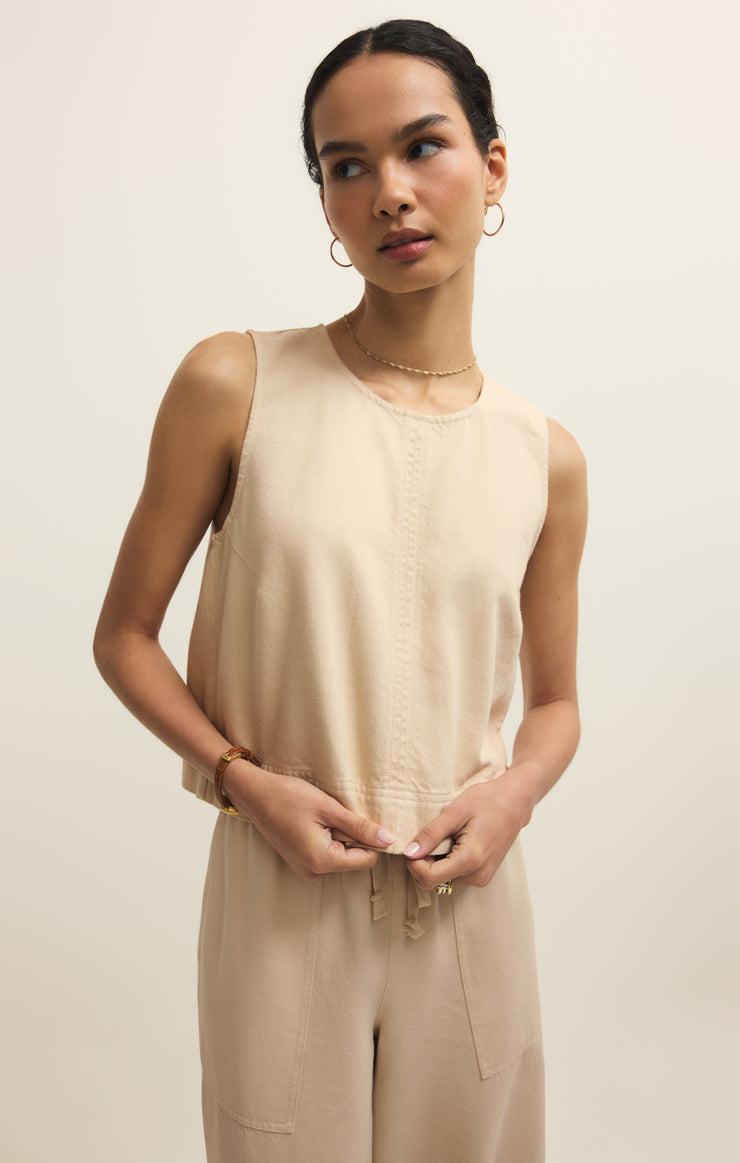 Tops Sun Seeker Twill Tank Parchment