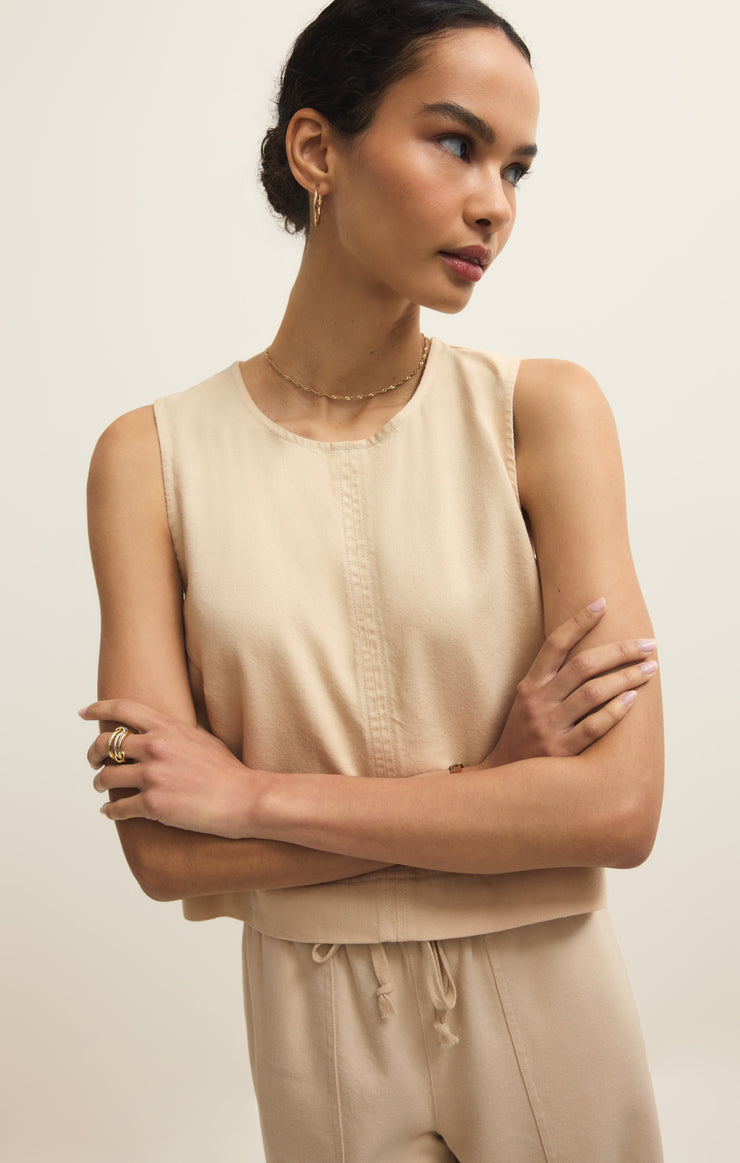 Tops Sun Seeker Twill Tank Parchment