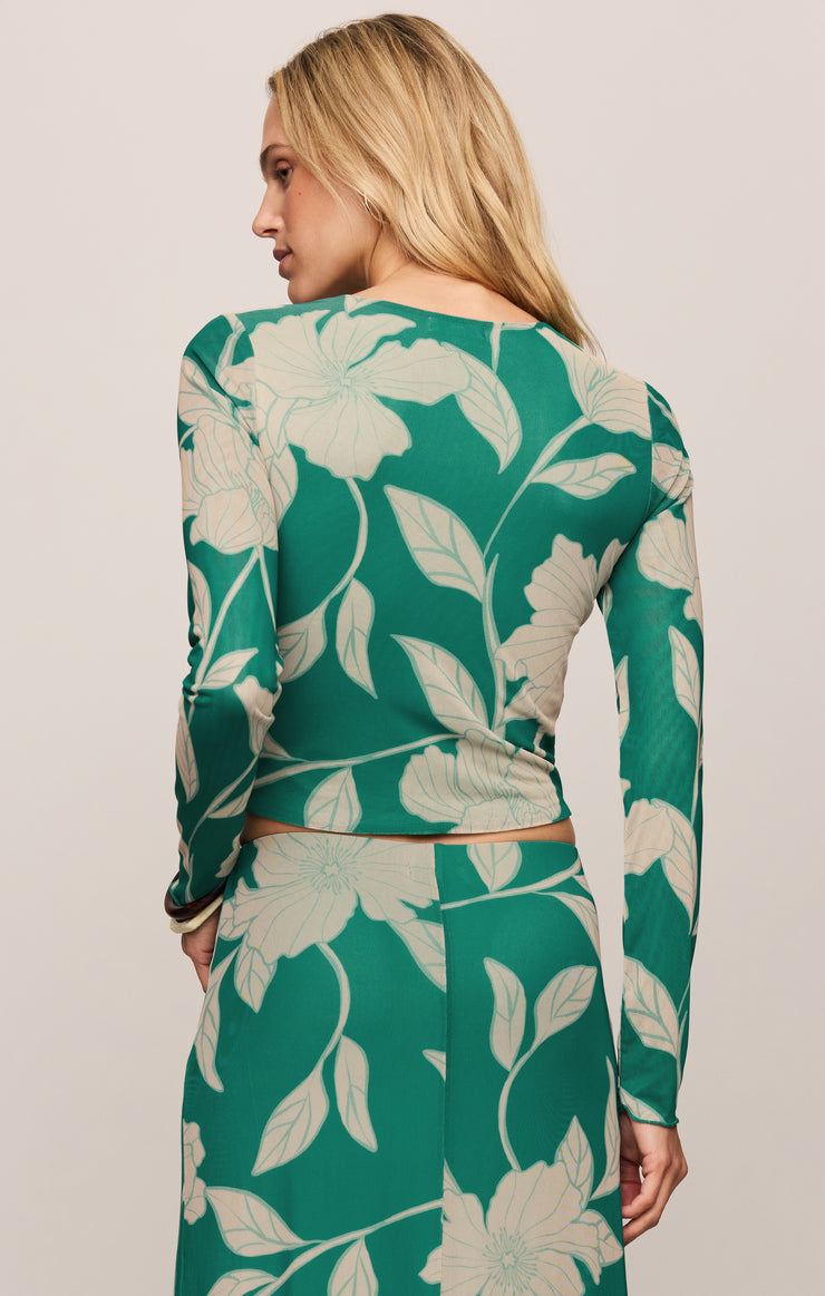 Tops Taysha Bloom Floral Mesh Top La Palma