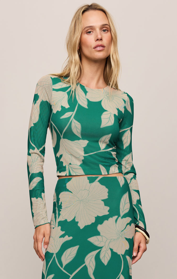 Z SUPPLY Women's Taysha Bloom Floral Mesh Top, La Palma