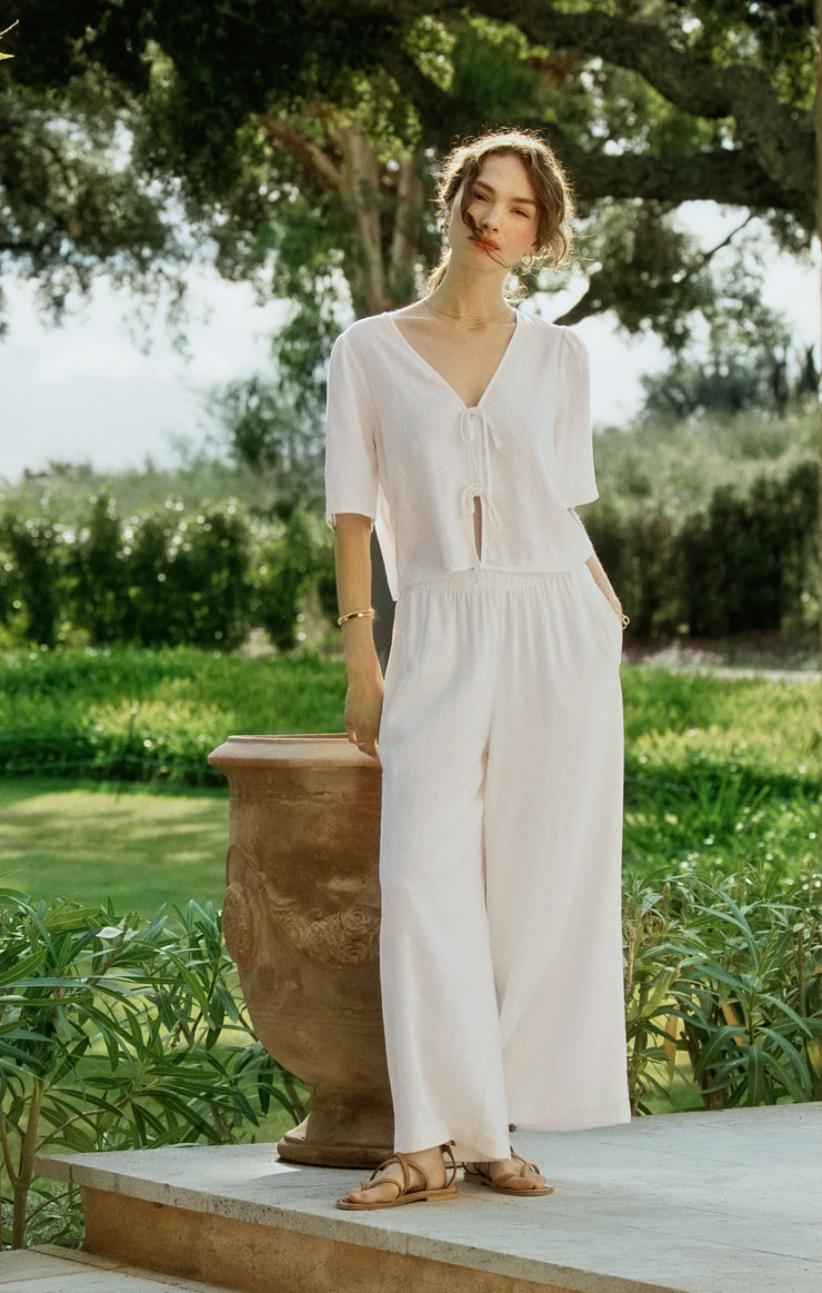 Tops La Belle Linen Cropped Top La Belle Linen Cropped Top