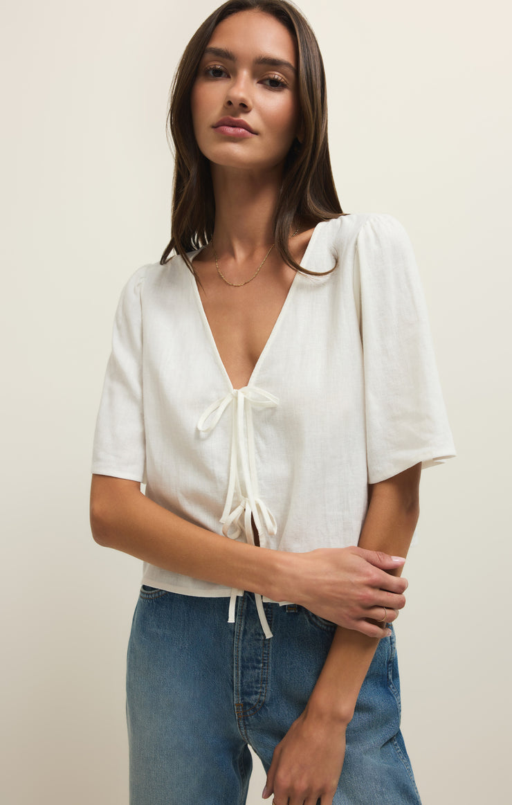 Tops La Belle Linen Cropped Top La Belle Linen Cropped Top