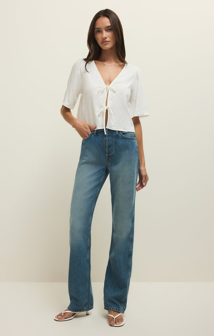 Tops La Belle Linen Cropped Top La Belle Linen Cropped Top