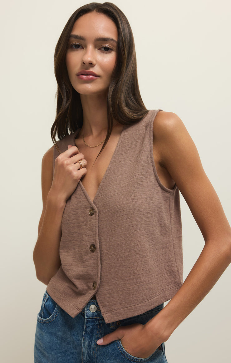 Tops Noelle Textured Tank Top Milk Shake