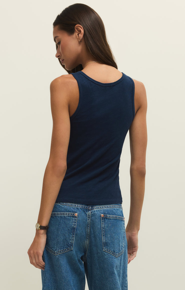 Tops Classic Slub Scoop Tank Indigo