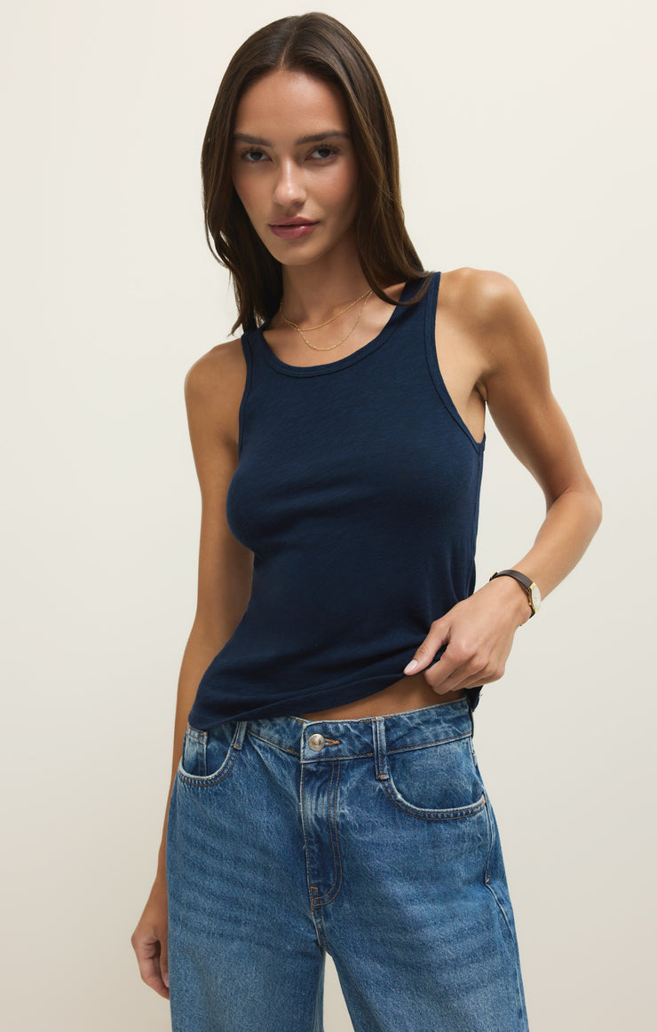 Tops Classic Slub Scoop Tank Indigo