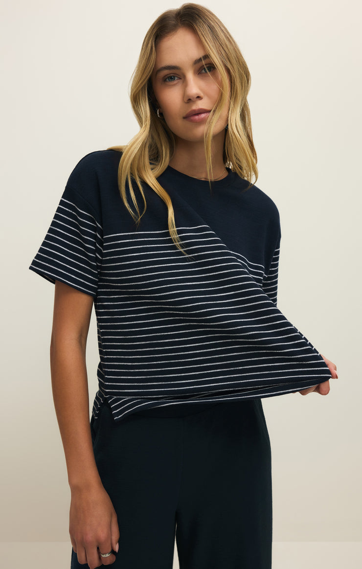 Harbor Textured Knit Stripe Tee
