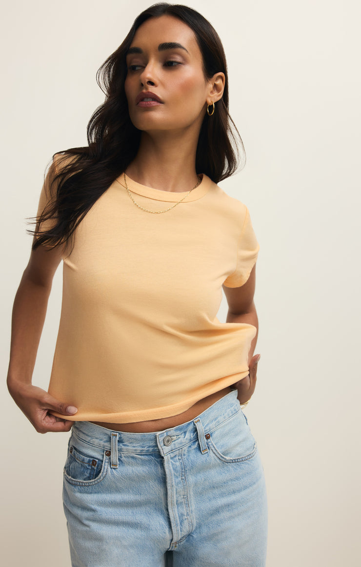 Tops Junie Cotton Tee Custard