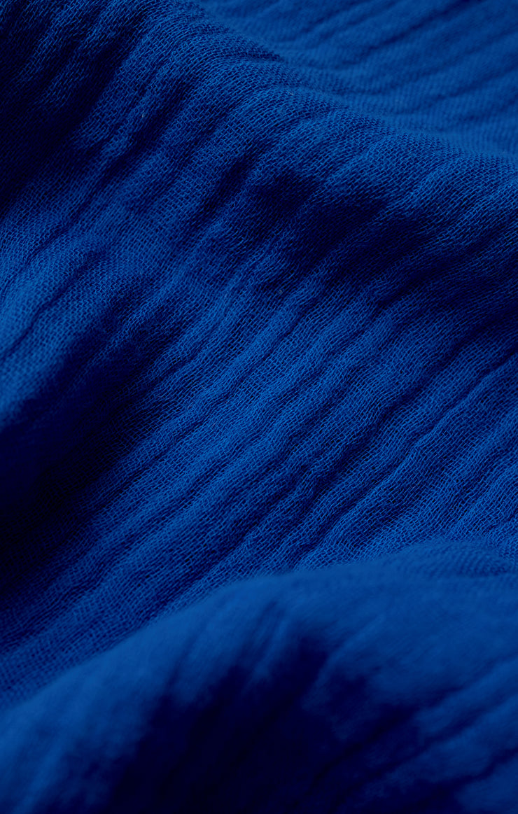 Tops Helena Airy Gauze Button Up Nautical Cobalt Blue