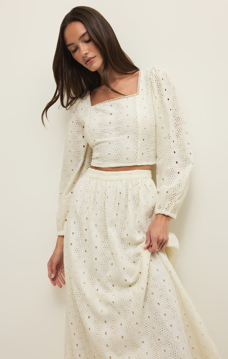 Tops Bria Cotton Eyelet Top White