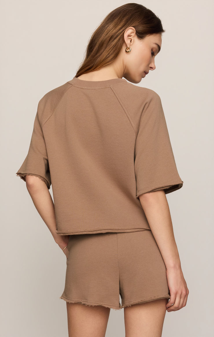Tops Short Sleeve Raglan Sweatshirt Iced Coffee