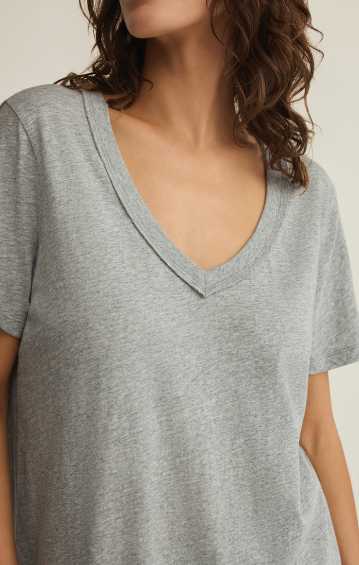 Tops Elara Cotton Jersey Top Classic Heather Grey