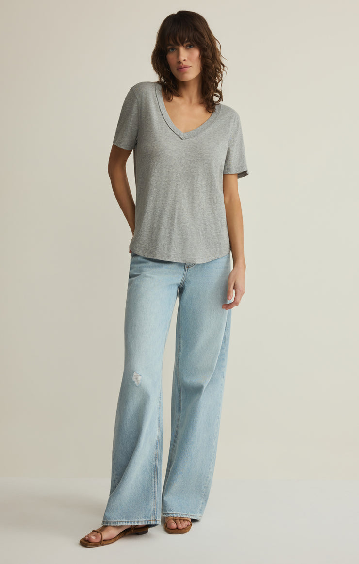 Tops Elara Cotton Jersey Top Classic Heather Grey