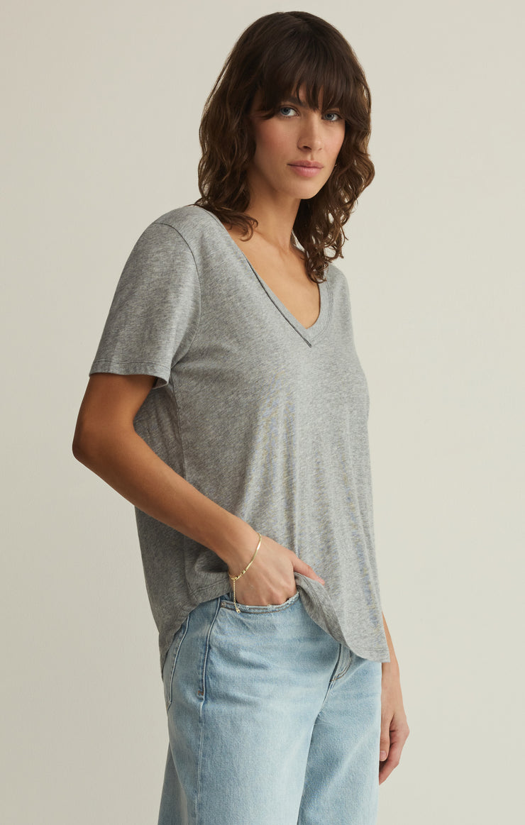 Tops Elara Cotton Jersey Top Classic Heather Grey