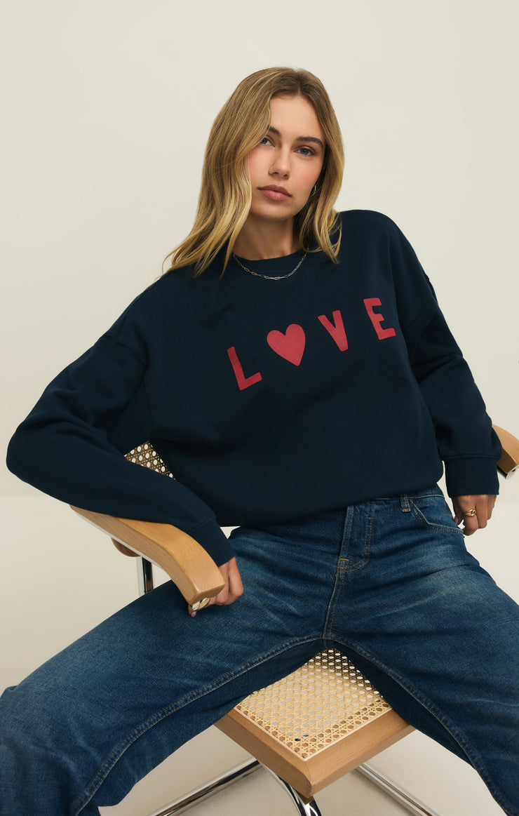 Tops First Date Fleece Sweatshirt Eclipse