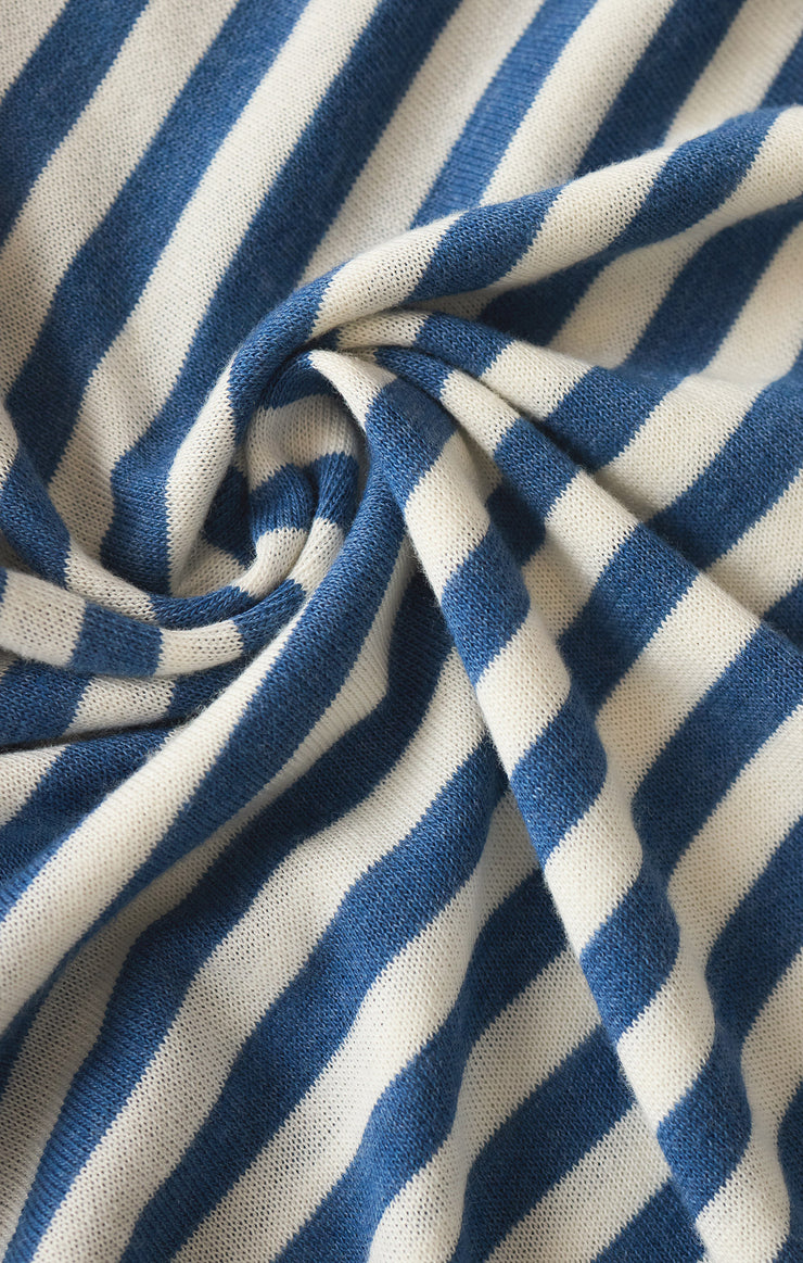 Tops Tourist Airy Striped Tee Calypso Blue Indigo