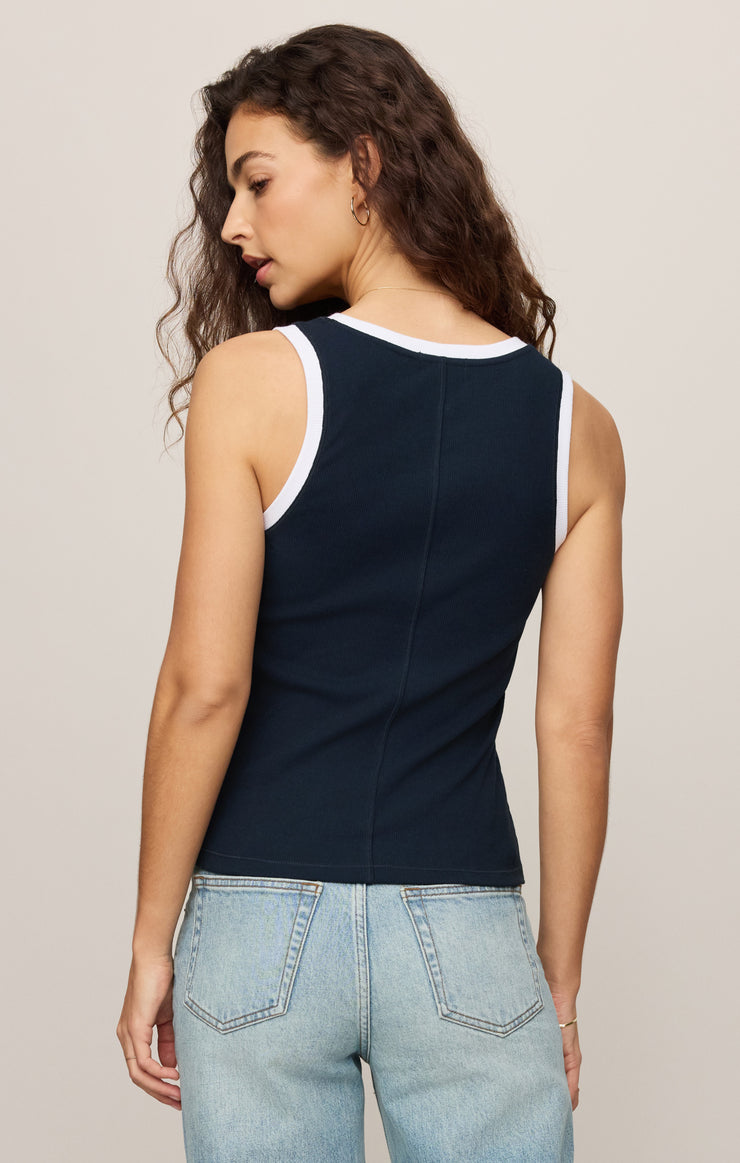 Tops Sirena Contrast Rib Tank Eclipse