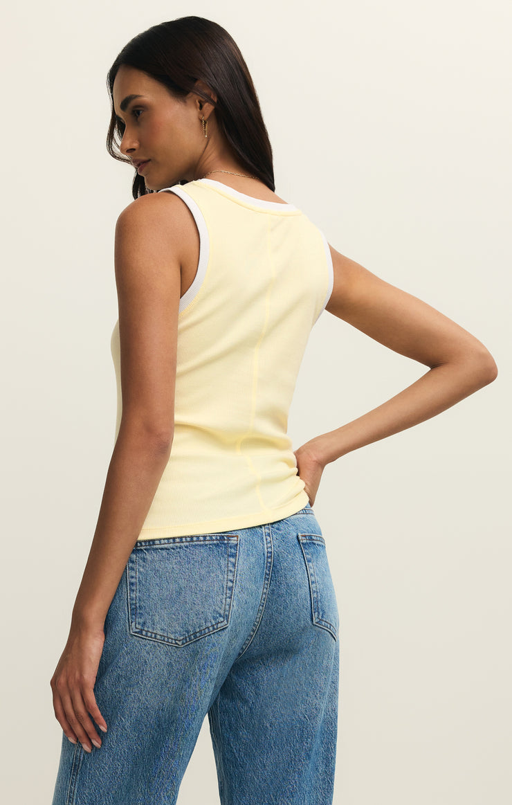 Tops Sirena Contrast Rib Tank Pineapple