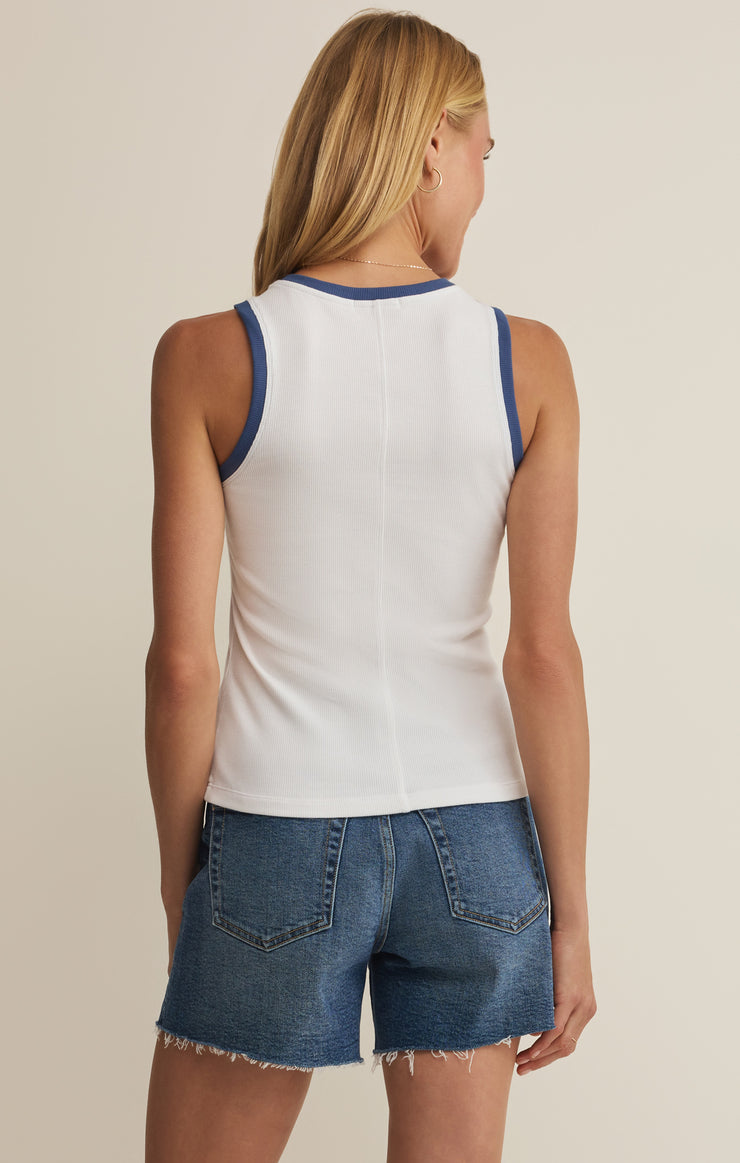 Tops Sirena Contrast Rib Tank White