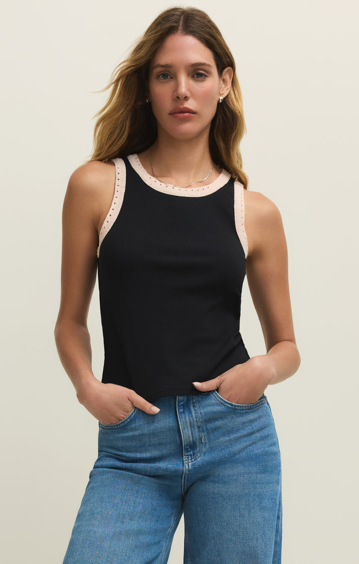 Tops Clarke Rib Tank Black